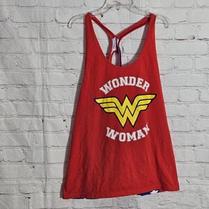 DC Comics Wonder Woman Womens XL Red Patriotic American Flag Superhero Tank Top